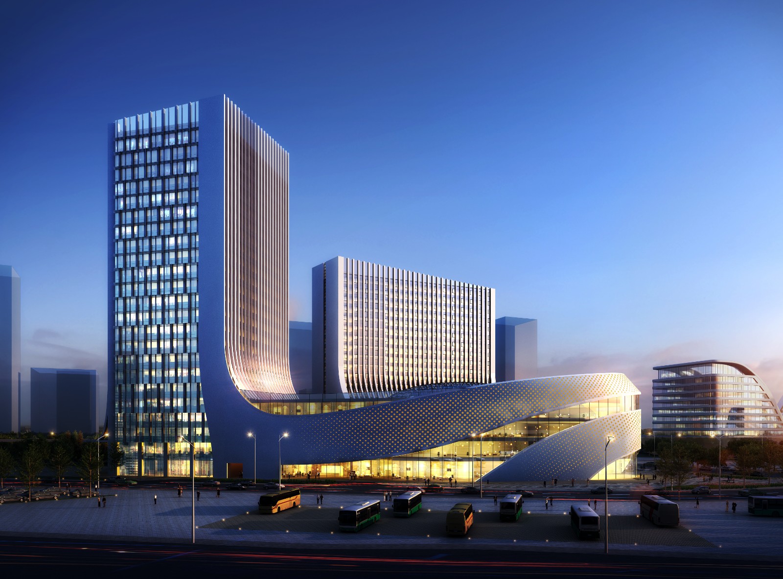 新疆维泰开发建设（集团）股份有限公司承建的”丝绸之路经济带旅游集散中心”工程全貌